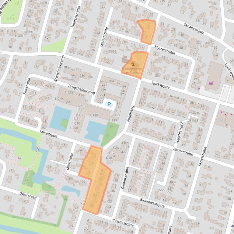 Kaart van postcodegebied 9271GB.