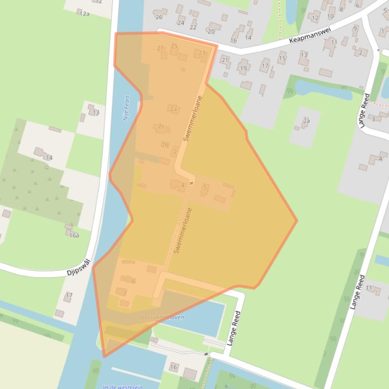 Kaart van postcodegebied 9271GH.