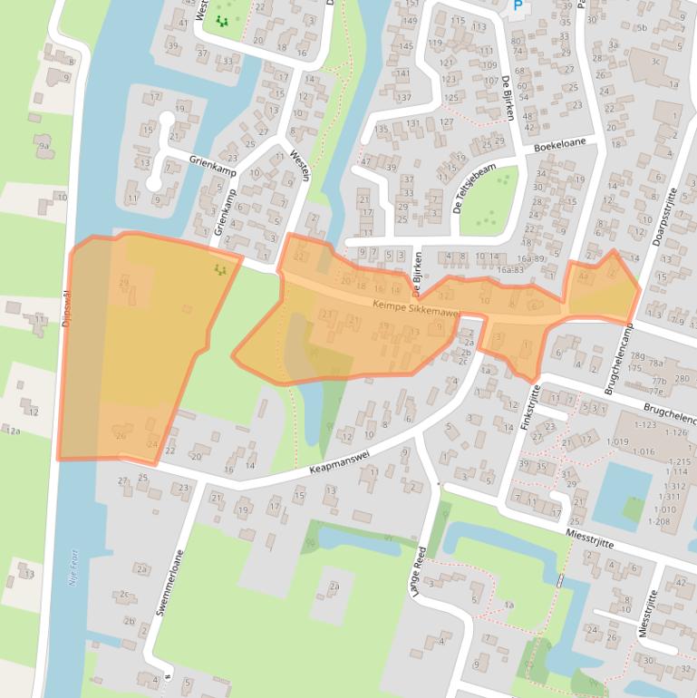 Kaart van postcodegebied 9271GK.