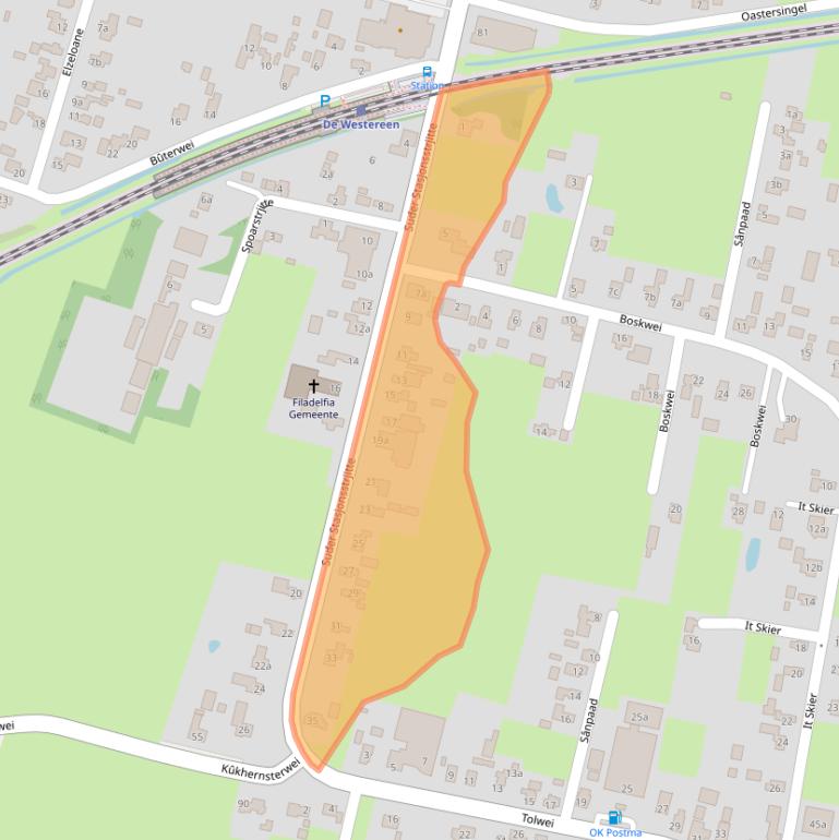 Kaart van postcodegebied 9271HA.