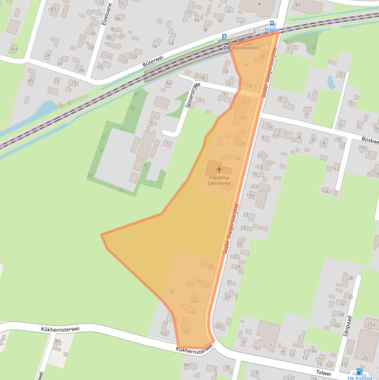 Kaart van postcodegebied 9271HB.