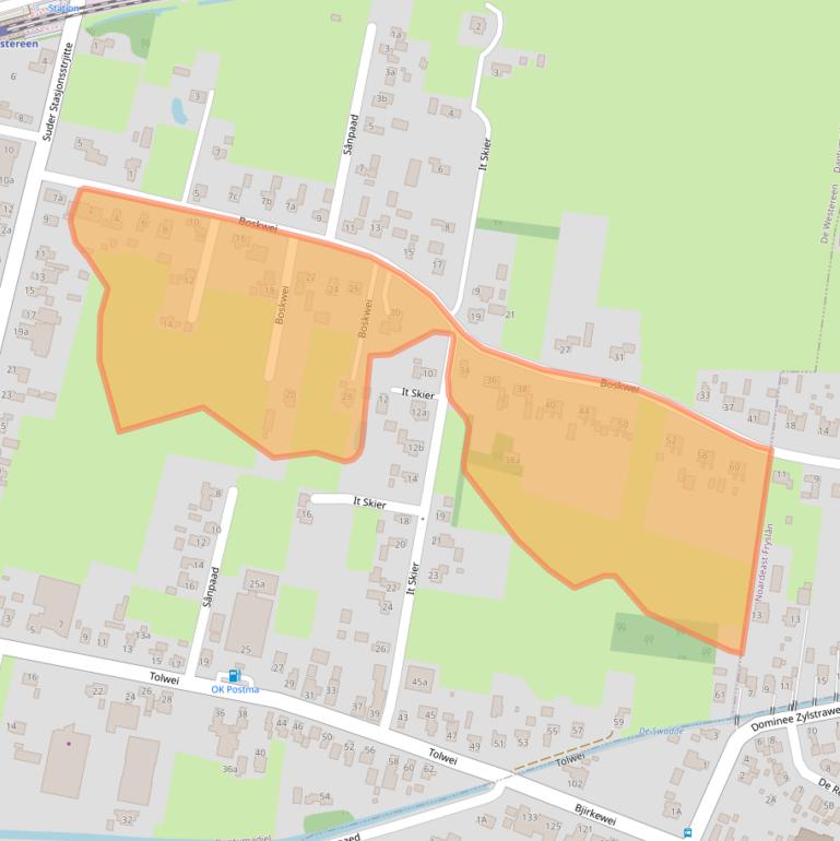 Kaart van postcodegebied 9271HG.
