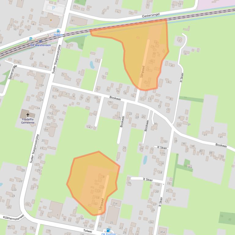 Kaart van postcodegebied 9271HH.