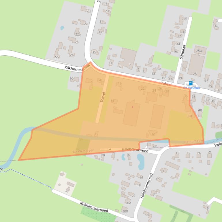 Kaart van postcodegebied 9271HM.