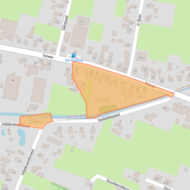 Kaart van postcodegebied 9271HN.