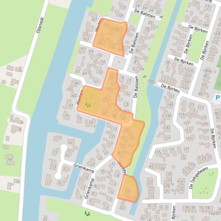 Kaart van postcodegebied 9271JC.
