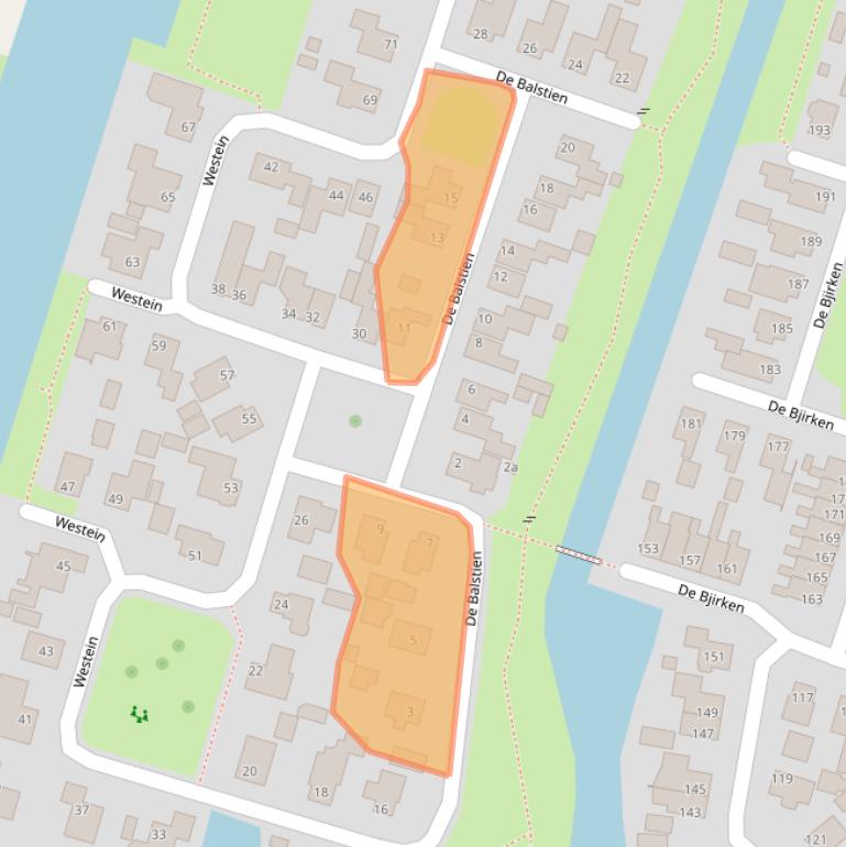 Kaart van postcodegebied 9271JD.