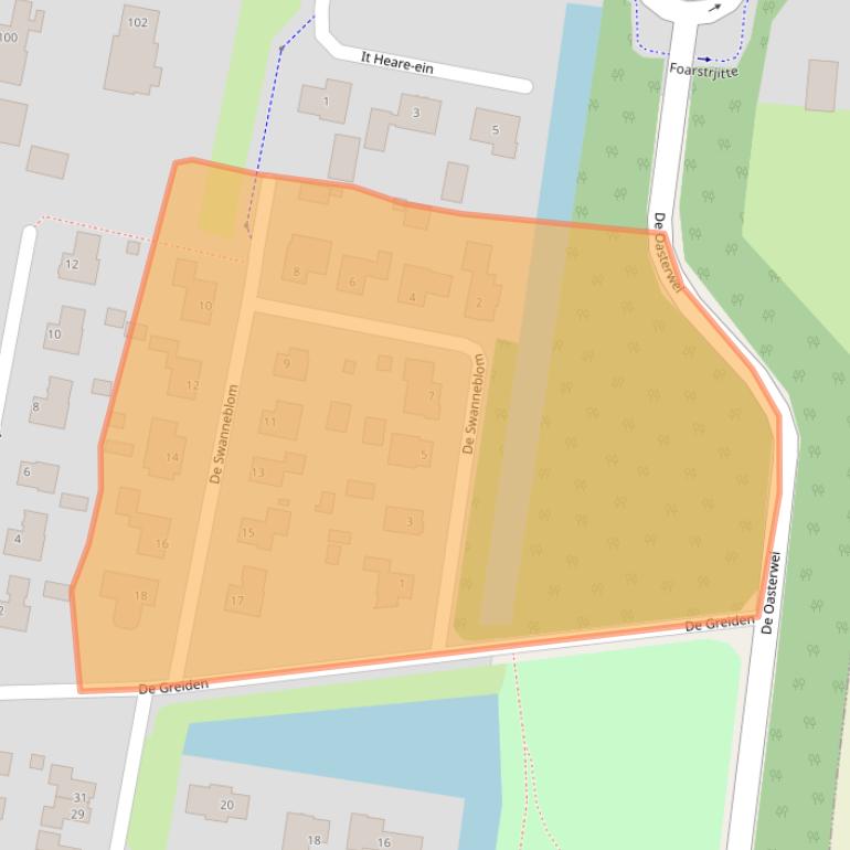 Kaart van postcodegebied 9271LA.