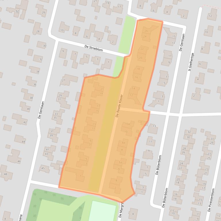 Kaart van postcodegebied 9271LG.