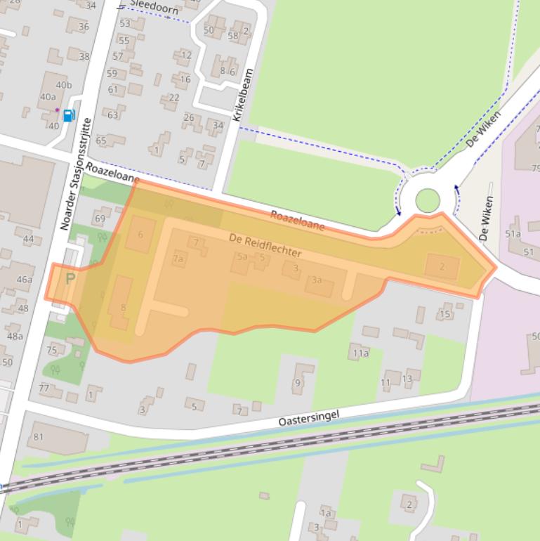 Kaart van postcodegebied 9271VP.