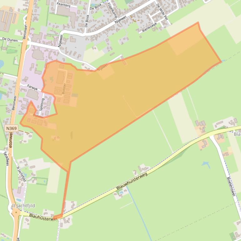 Kaart van postcodegebied 9281KK.