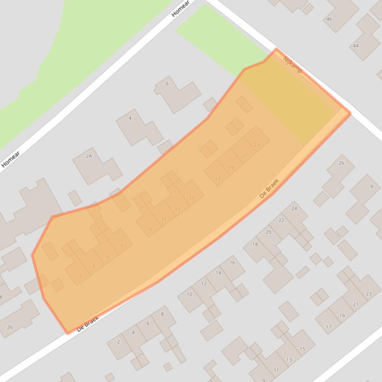 Kaart van postcodegebied 9281LT.