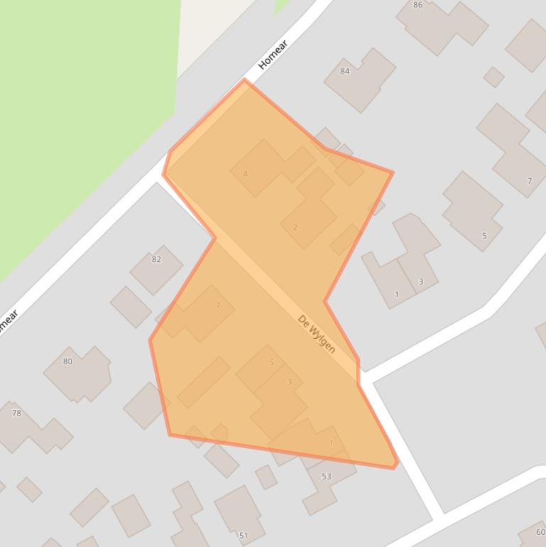 Kaart van postcodegebied 9281MB.