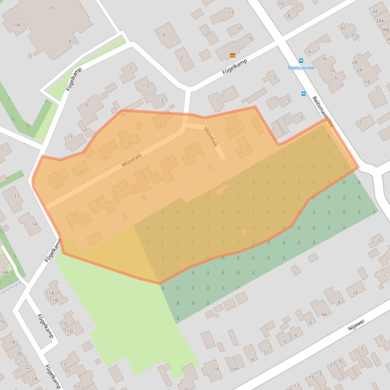Kaart van postcodegebied 9281MJ.