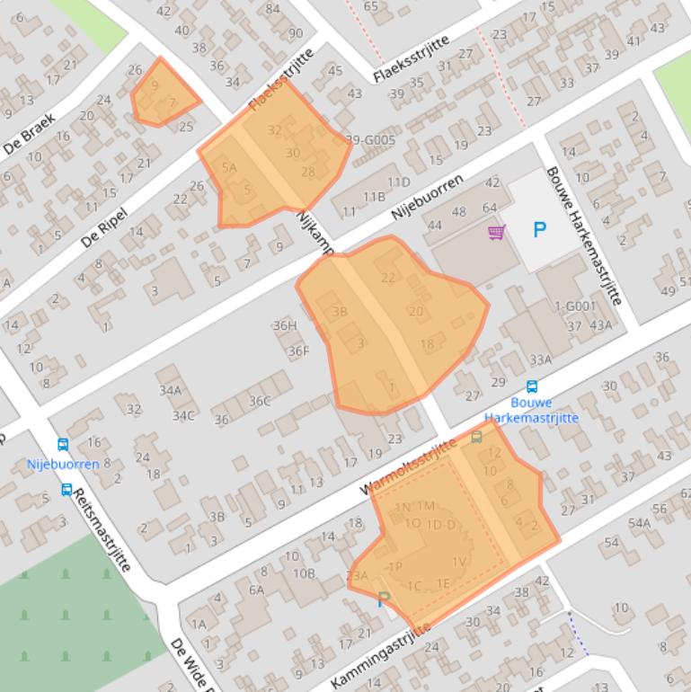 Kaart van postcodegebied 9281NA.