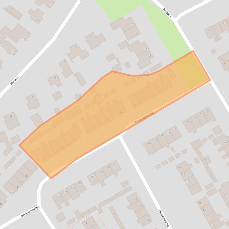 Kaart van postcodegebied 9281NE.