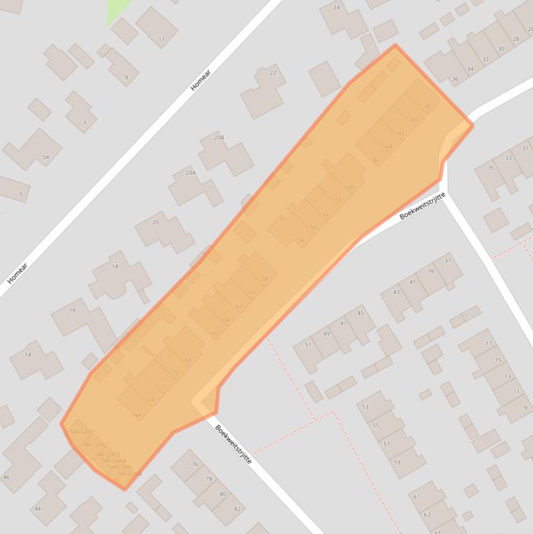 Kaart van postcodegebied 9281NG.