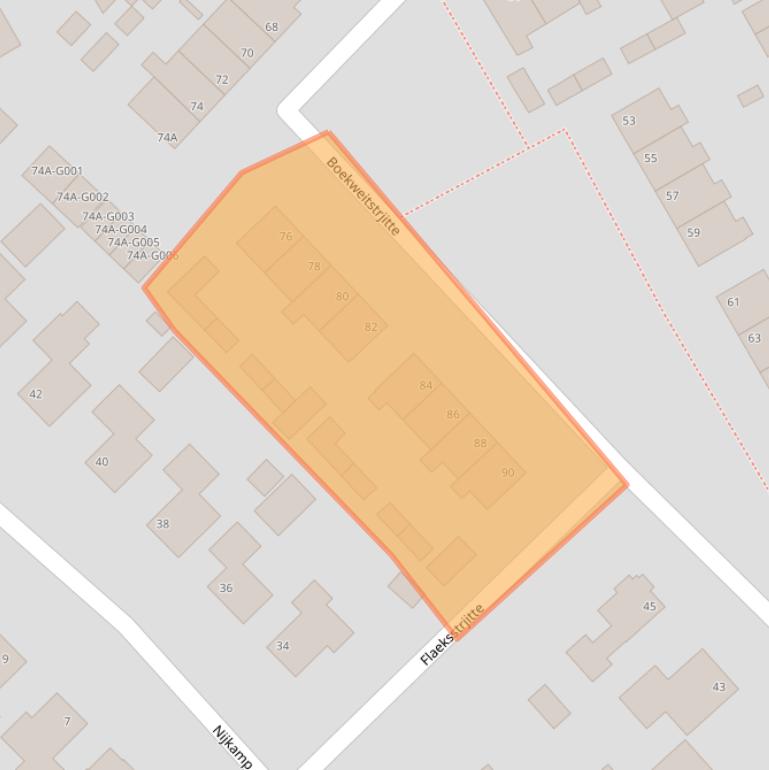 Kaart van postcodegebied 9281NH.