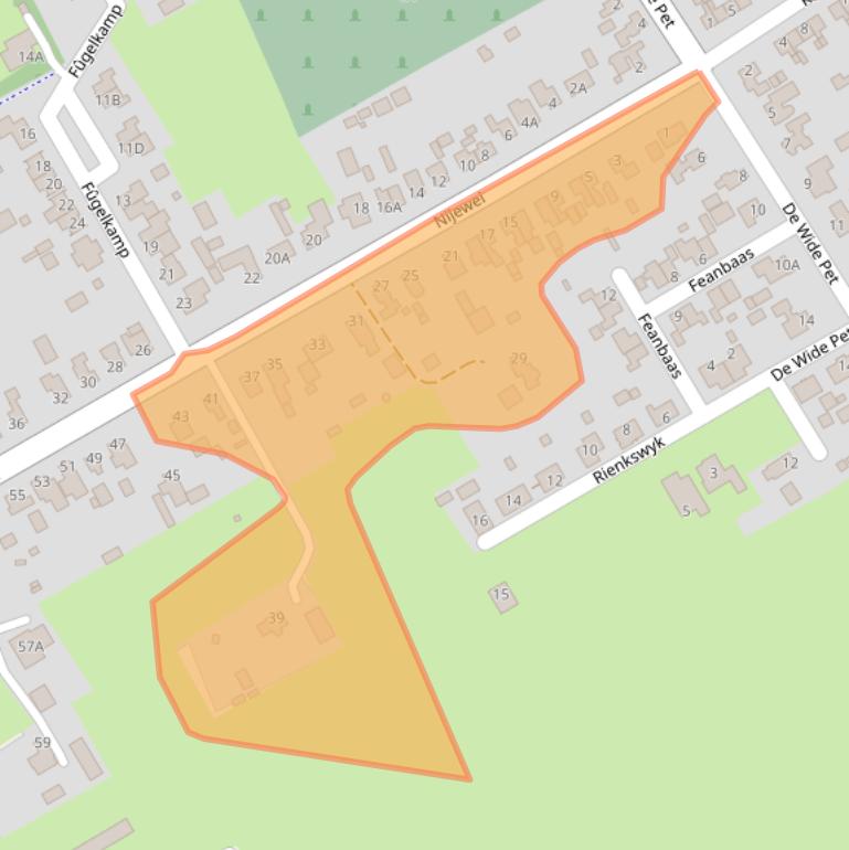 Kaart van postcodegebied 9281NS.