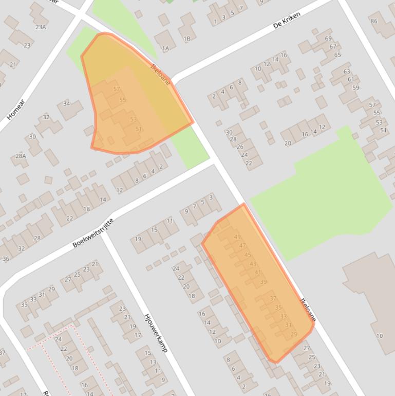 Kaart van postcodegebied 9281RC.