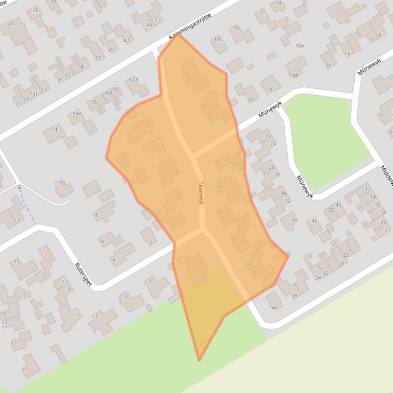 Kaart van postcodegebied 9281SC.