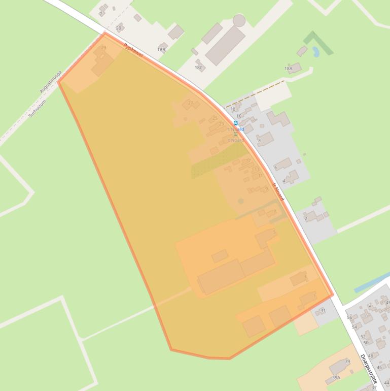 Kaart van postcodegebied 9283TA.