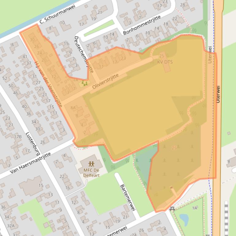 Kaart van postcodegebied 9283TP.