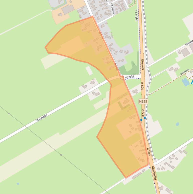 Kaart van postcodegebied 9283TT.