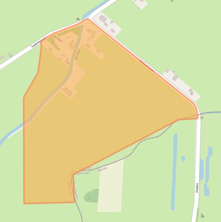 Kaart van postcodegebied 9283XA.