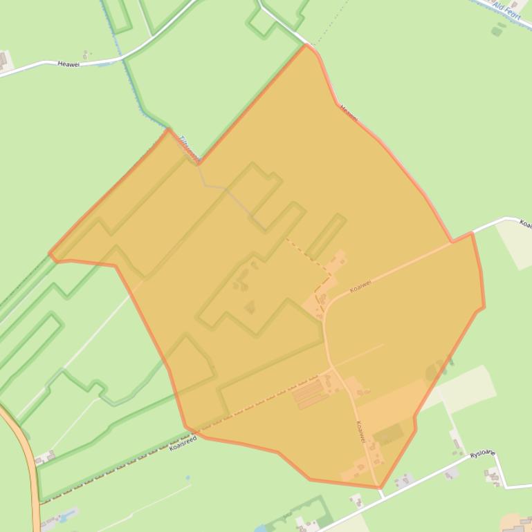 Kaart van postcodegebied 9283XT.