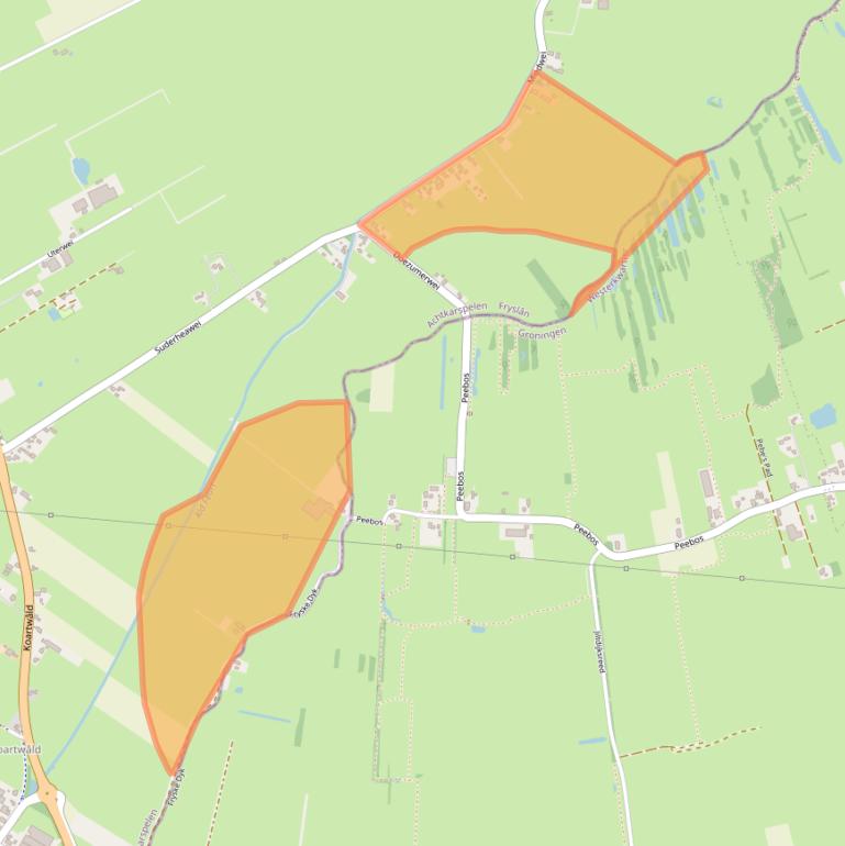 Kaart van postcodegebied 9283XV.