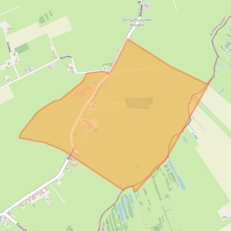 Kaart van postcodegebied 9283XW.