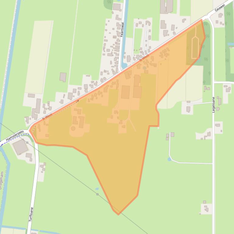 Kaart van postcodegebied 9284KD.