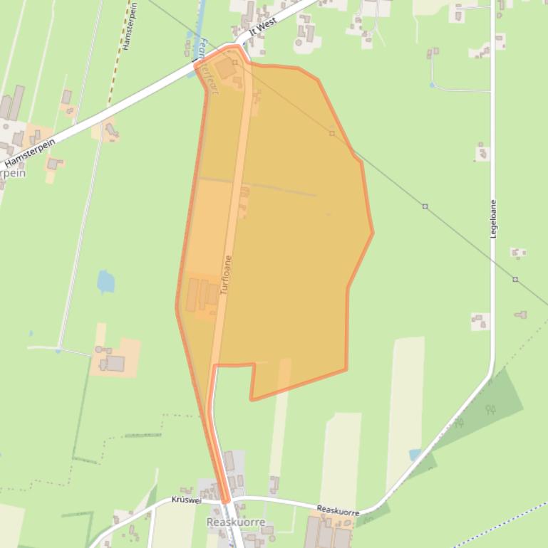 Kaart van postcodegebied 9284KJ.