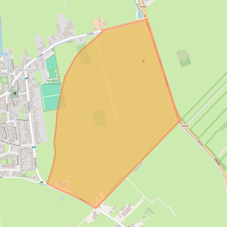 Kaart van postcodegebied 9284SB.