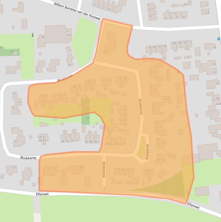 Kaart van postcodegebied 9284SC.