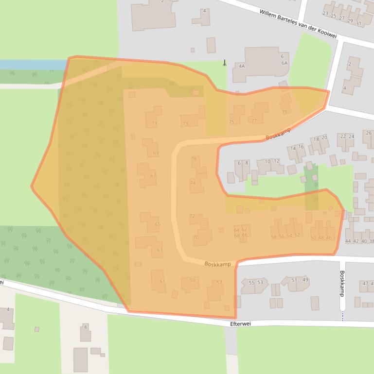 Kaart van postcodegebied 9284SE.