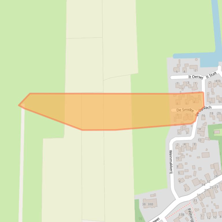Kaart van postcodegebied 9284SL.