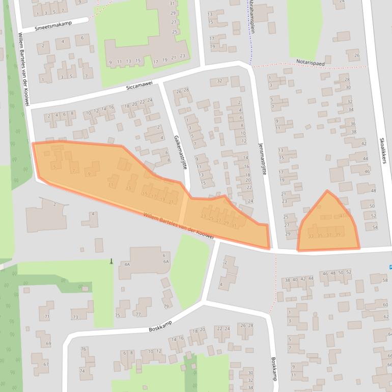 Kaart van postcodegebied 9284TH.