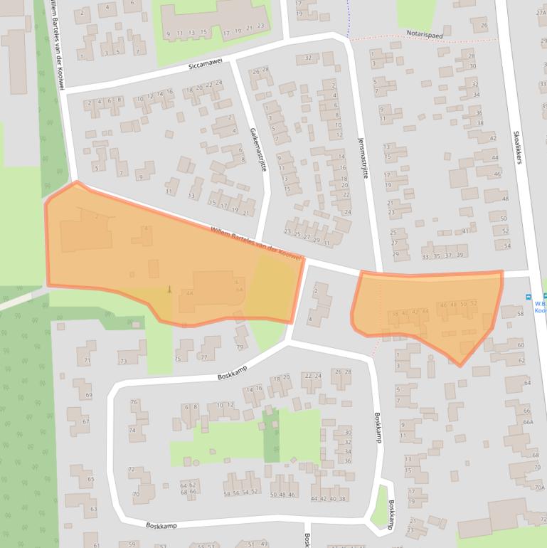 Kaart van postcodegebied 9284TJ.