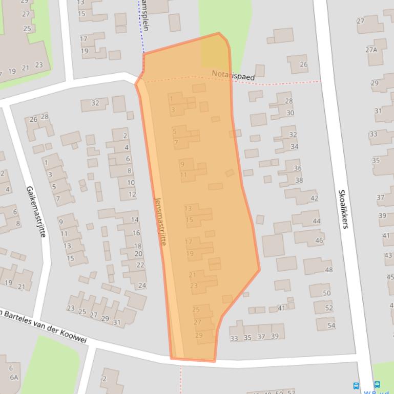 Kaart van postcodegebied 9284TP.