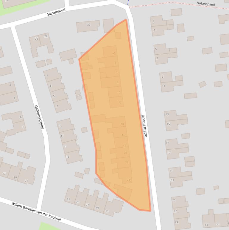 Kaart van postcodegebied 9284TR.