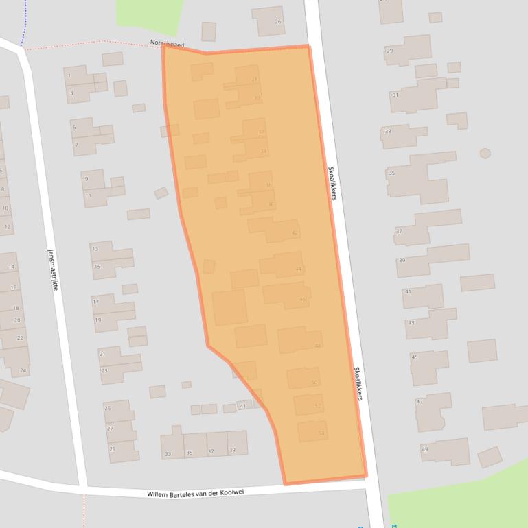 Kaart van postcodegebied 9284TW.