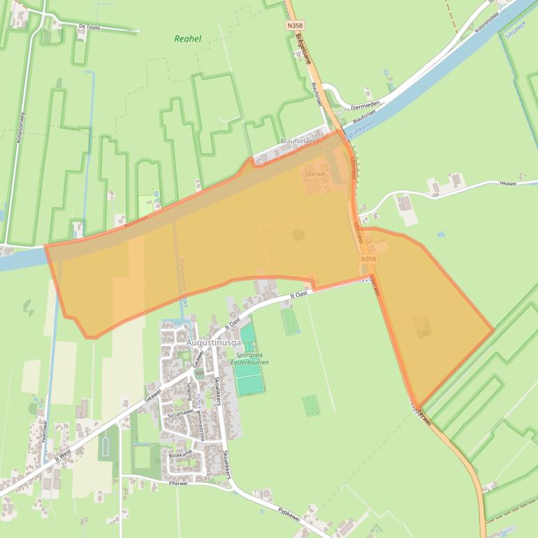 Kaart van postcodegebied 9284XL.