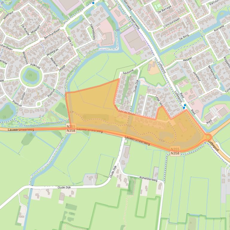 Kaart van postcodegebied 9285JA.