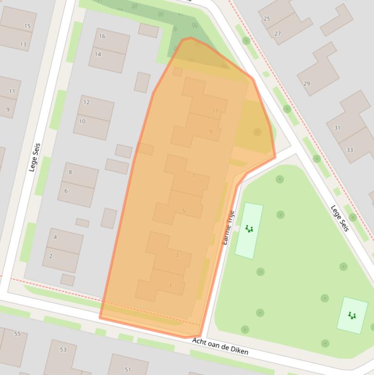 Kaart van postcodegebied 9285JC.