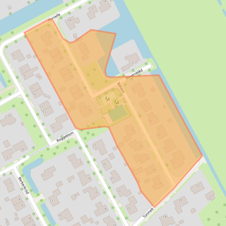 Kaart van postcodegebied 9285KD.