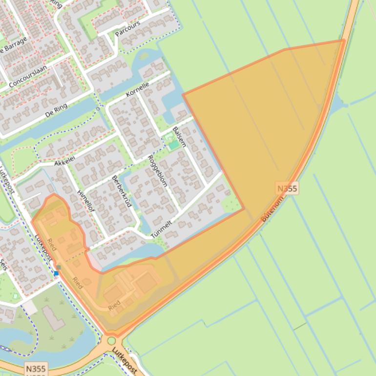 Kaart van postcodegebied 9285KK.