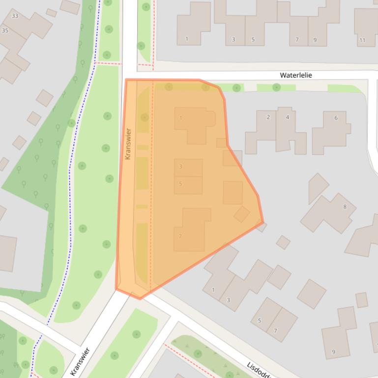 Kaart van postcodegebied 9285LA.
