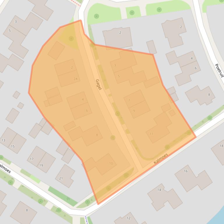 Kaart van postcodegebied 9285LG.